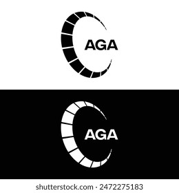 AGA logo. A G A design. White AGA letter. AGA, A G A letter logo design. A G A letter logo design in FIVE, FOUR, THREE, style. 