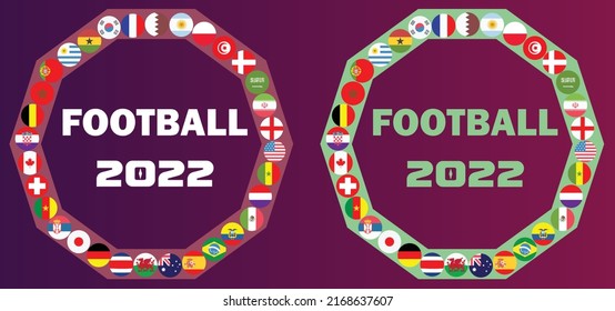  agadir Morocco,June 17, 2022,flags of world countries. Vector illustration,Football results table,world cup 2022.