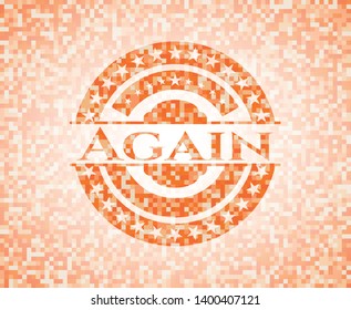 Again abstract orange mosaic emblem