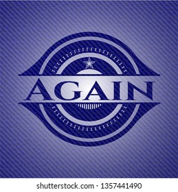 Again emblem with jean background
