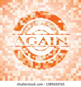 Again orange mosaic emblem with background