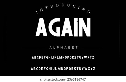 Again Sport Modern Future bold Alphabet Font. Typography urban style fonts for technology, digital, movie logo bold style. vector illustration