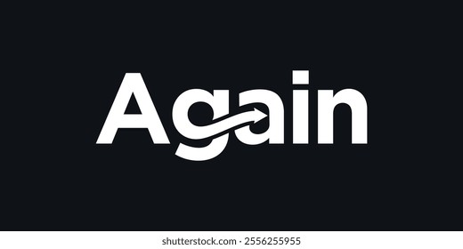 Again typography logo design, word mark graphic vector concept 