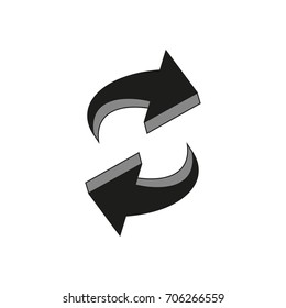Again vector icon. Black illustration isolated on white background for graphic and web design.
