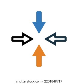 Against, arrow, averse icon. Editable vector logo.