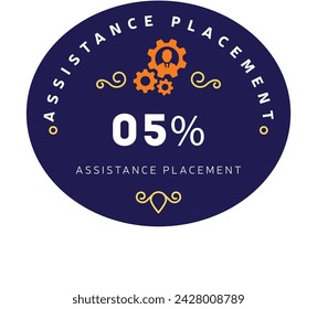 Against the backdrop of a blue background, the vector icon for "05% placement assistance" is clearly visible.