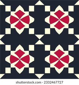 Against a black backdrop, a captivating red and white pattern emerges, reminiscent of peppermint candies, blending aizome motifs with fractal muqarnas elements.