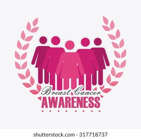 Against breast cancer campaign message, vector illustration.