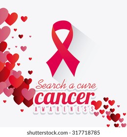 Against breast cancer campaign message, vector illustration.