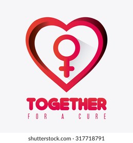 Against breast cancer campaign message, vector illustration.