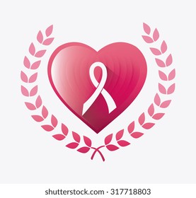 Against breast cancer campaign message, vector illustration.