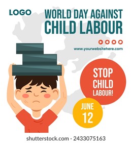 Against Child Labour Social Media Illustration Flat Cartoon Hand Drawn Templates Background