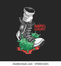 against covid pandemic illustration vector 