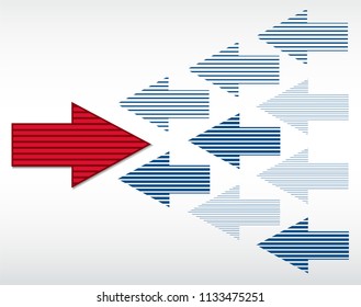 Against the flow concept business vector.
