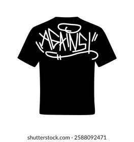 Against Handlettering text Vector Illustration, Streetwear, Typography,Graffiti, poster, on white background