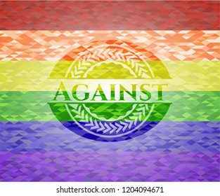 Against lgbt colors emblem 