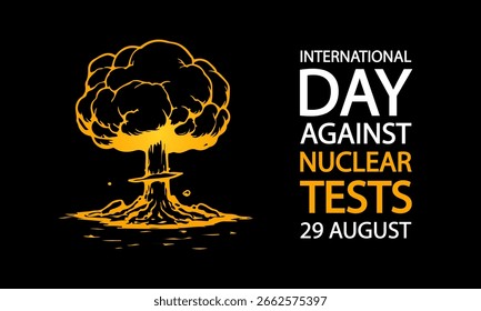 Gegen Atomtests Internationaler Tag Atombombenexplosion, Vektorgrafik.