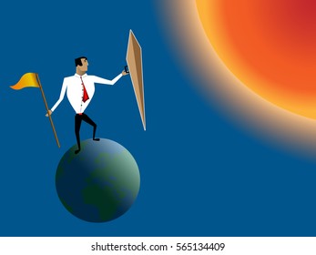 Against Obstacles for opportunities. Business concept.Vector Illustration.
