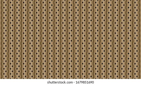 Against the ocher background, vertical sinusoids of brown and white on which black triangles are located.