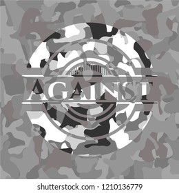 Against on grey camouflaged pattern