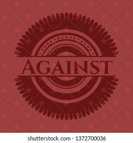 Against red emblem. Retro