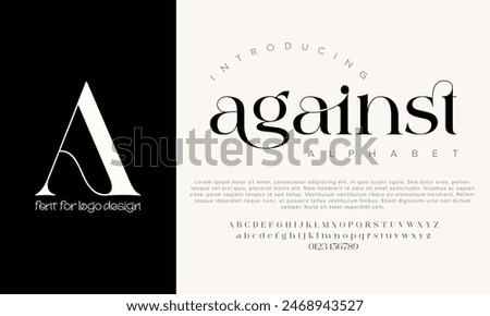 against vector alphabet font for logo design