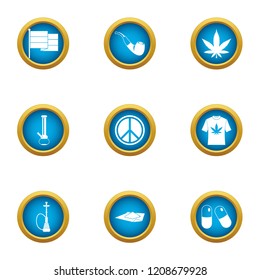 Against war icons set. Flat set of 9 against war vector icons for web isolated on white background