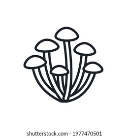 Agaric honey icon. Vector isolated linear icon contour shape outline. Thin line. Modern glyph design. Mushrooms. Food ingredients.