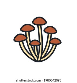 Agaric honey icon. Vector isolated linear color icon contour shape outline. Thin line. Modern glyph design. Mushrooms. Food ingredients.