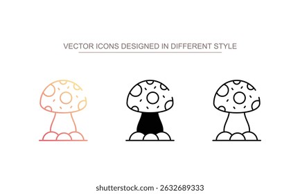Agaric Mushroom icon design with white background stock illustration