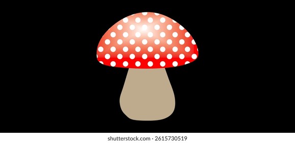 Agaric Mushroom. Red And White Forest Mushroom Known For Distinctive Appearance. Vector Illustration.