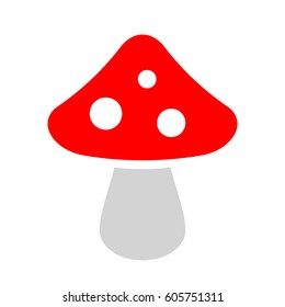 Agaric mushroom vector icon illustration isolated on white background