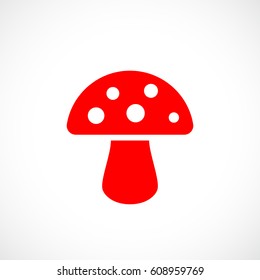 Agaric mushroom vector icon illustration on white background