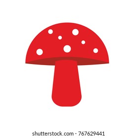 Agaric mushroom vector icon illustration on white background