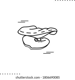 Agaricomycetes, brown rot, saprophytes  fungi vector icon in outline
