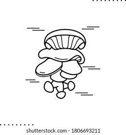 Agaricomycetes, brown rot,  saprophytes vector icon in outline