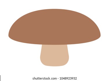 Agaricus bisporus edible portobello mushroom or toadstool flat vector color icon for food apps and websites