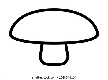 Agaricus bisporus edible portobello mushroom or toadstool line art vector icon for food apps and websites