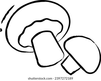 Agaricus bisporus hand drawn vector illustration