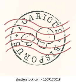 Agaricus Bisporus Stamp Postal. Button Mushroom Silhouette Seal. Passport Round Design. Vector Icon. Design Retro Travel.