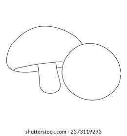 Agaricus doodle icon. Hand drawn black sketch. Vector editable stroke.