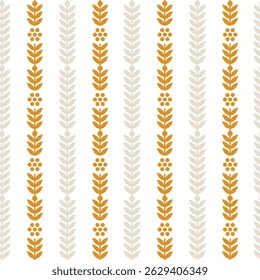 Agarwood Ornament Seamless Pattern. Oriental floral print  on whith background. Vector 