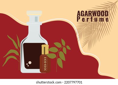 agarwood parfume vector arabic parfume illustration