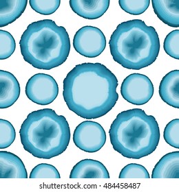 Agate Blue Stone. Seamless repeating pattern on a white background. Vector illustration.
