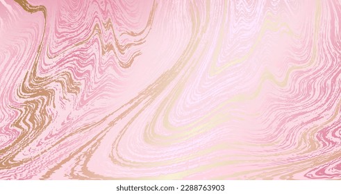 Agate or Liquid Marble Texture Rich Premium Mother's Day Background Design. Abstract cool texture for poster layout, marble or agate stone imitation in pink gold rosy colors.