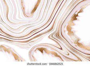 Agate slice canvas painting background with gold stone mineral texture. 