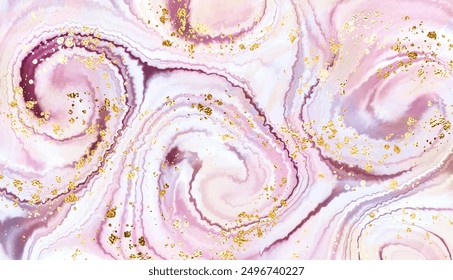 Agate stone background design with natural geode texture and gold sequins.