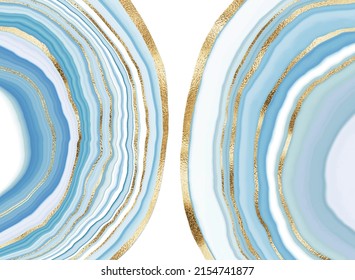 Agate stone background print design with natural mineral texture and gold veins.