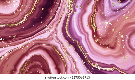 Agate el diseño de la impresión de fondo de piedra con textura mineral natural y bandeja de oro.