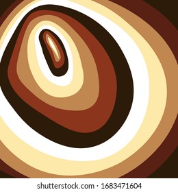 Tor-Textur in Braun und Dunkelbraun und Beige. Farbige Streifen in einem Kreis